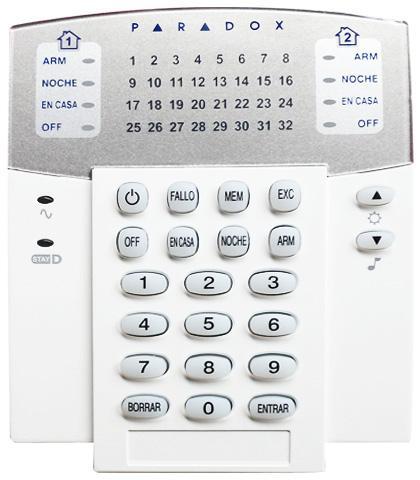 PARADOX – MANUAL TECLADO K32 LED